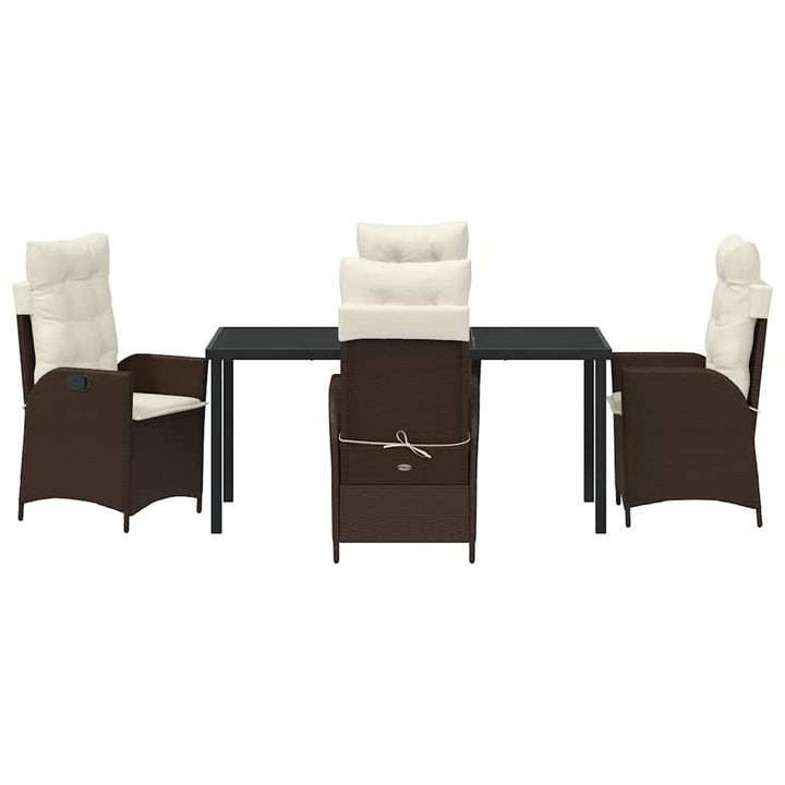 Have Spisebordssæt med pude 5 pcs Brun polyrattan