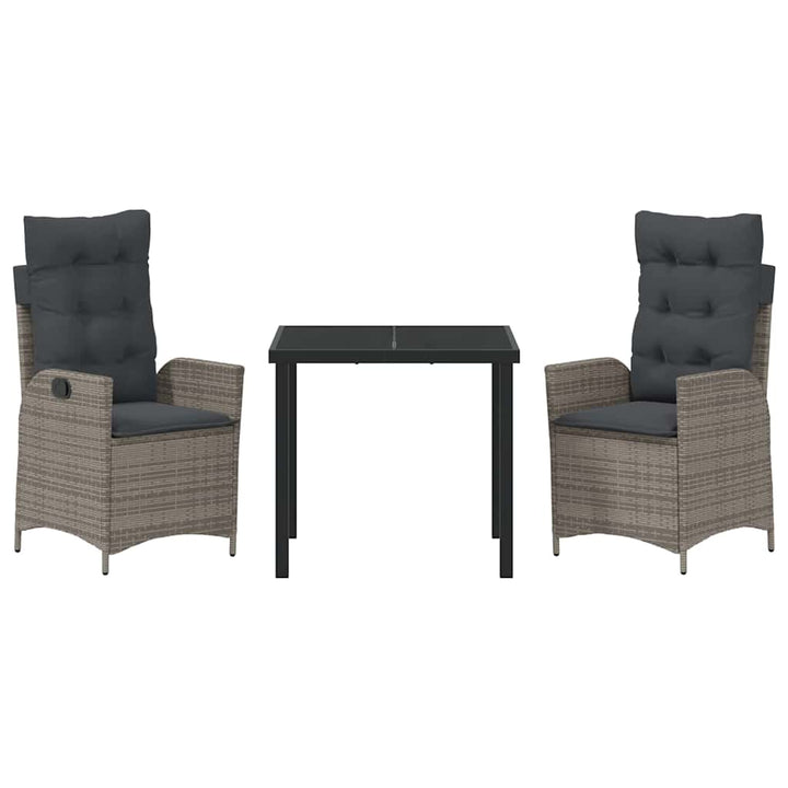 Have Spisebordssæt med pude 3 pcs Grå polyrattan