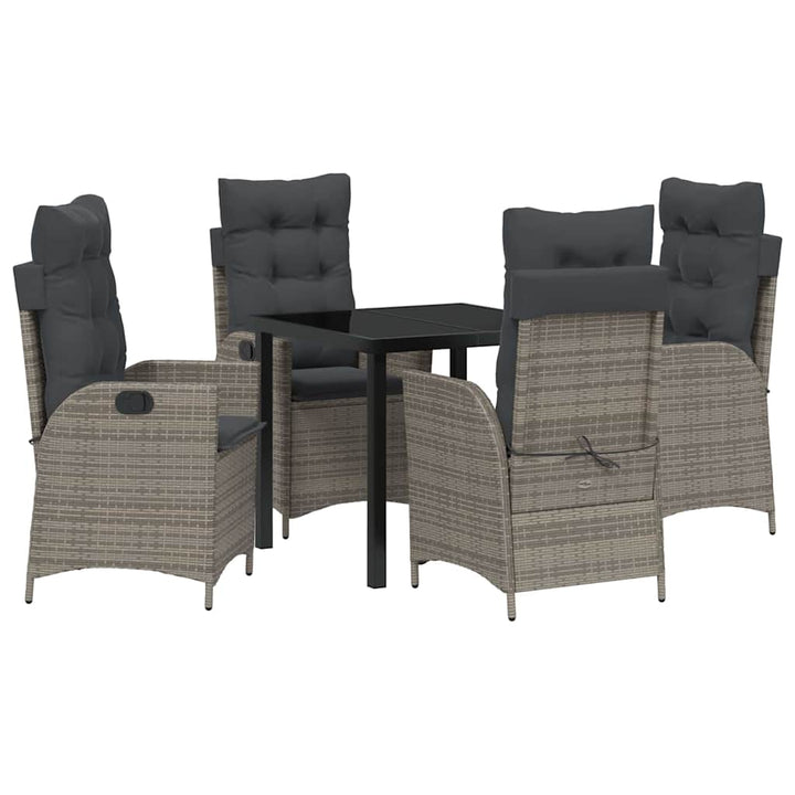 Have Spisebordssæt med pude 5 pcs Grå polyrattan