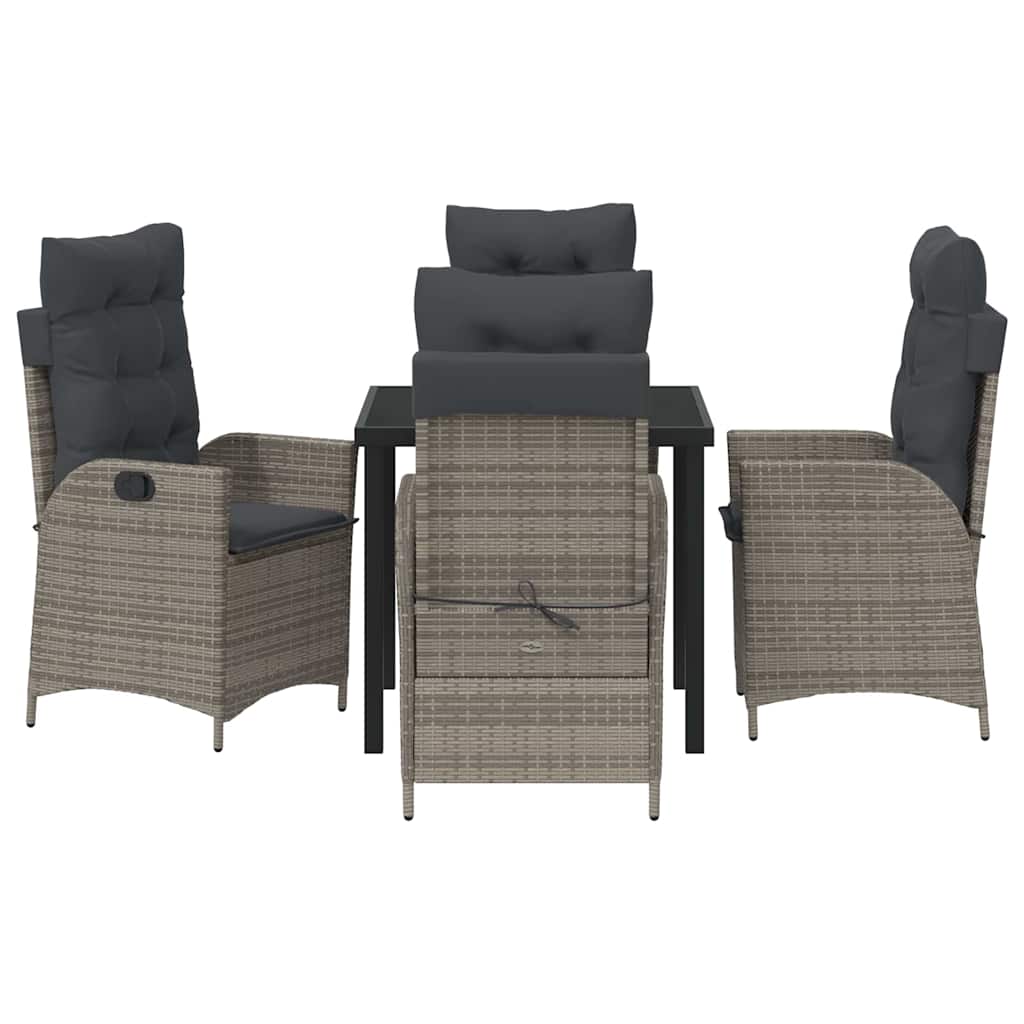 Have Spisebordssæt med pude 5 pcs Grå polyrattan