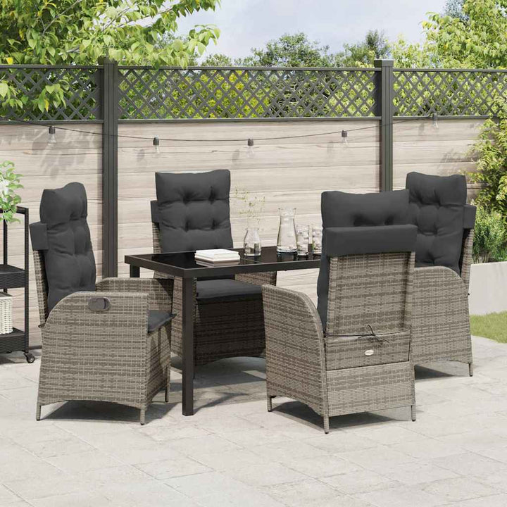 Have Spisebordssæt med pude 5 pcs Grå polyrattan