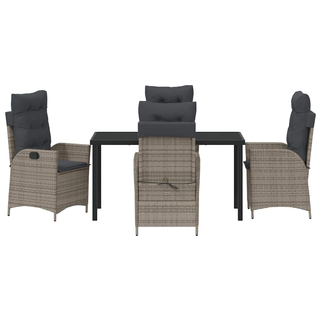 Have Spisebordssæt med pude 5 pcs Grå polyrattan