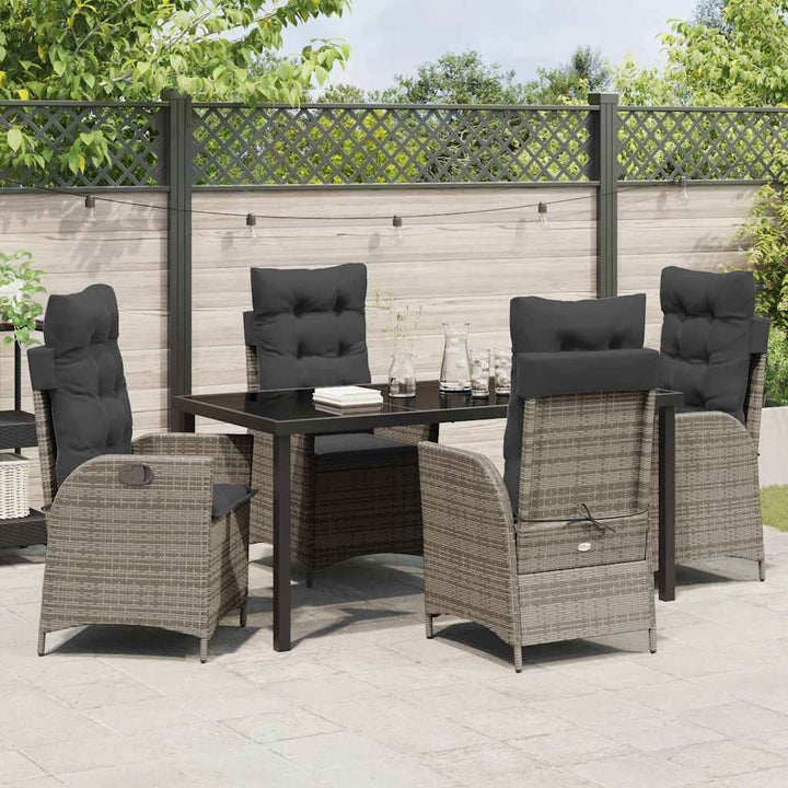 Have Spisebordssæt med pude 5 pcs Grå polyrattan