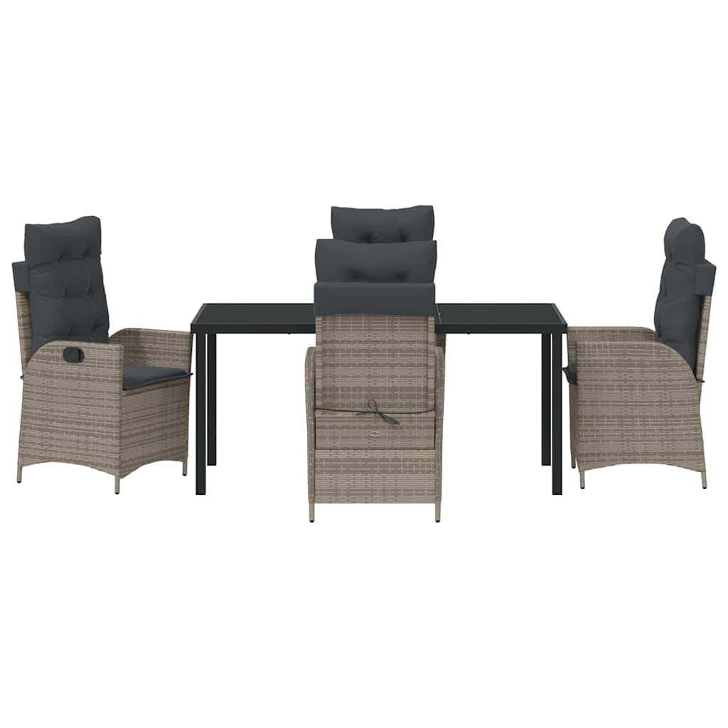 Have Spisebordssæt med pude 5 pcs Grå polyrattan