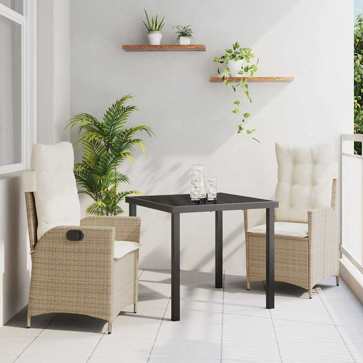 Have Spisebordssæt med pude 3 pcs Beige polyrattan