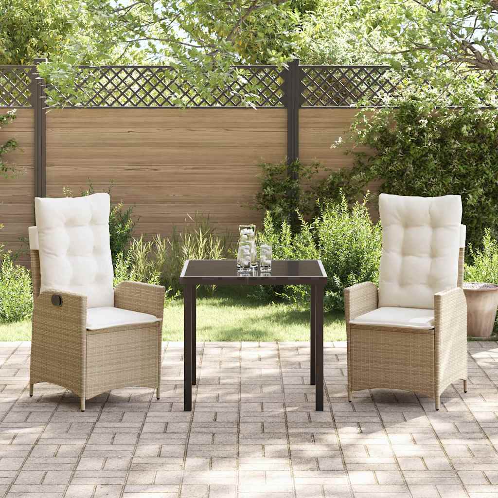 Have Spisebordssæt med pude 3 pcs Beige polyrattan