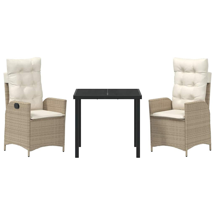 Have Spisebordssæt med pude 3 pcs Beige polyrattan