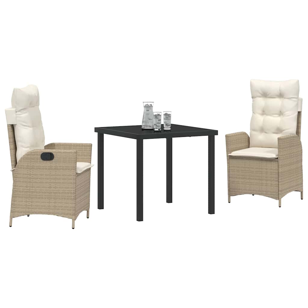 Have Spisebordssæt med pude 3 pcs Beige polyrattan