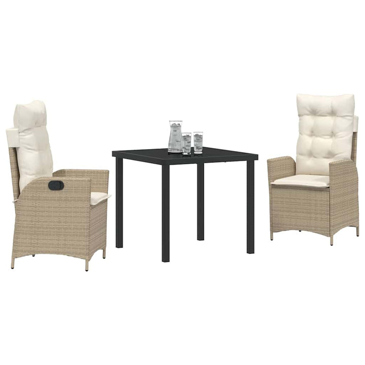 Have Spisebordssæt med pude 3 pcs Beige polyrattan