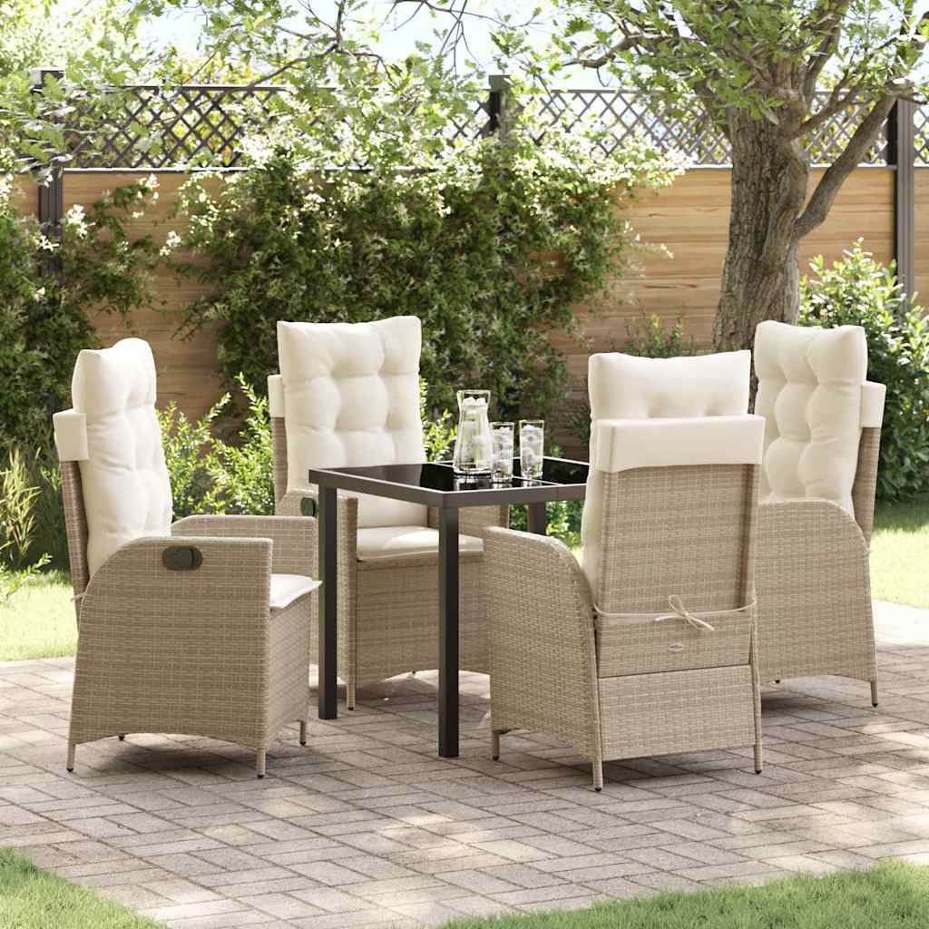 Have Spisebordssæt med pude 5 pcs Beige polyrattan