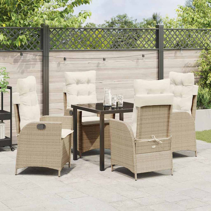 Have Spisebordssæt med pude 5 pcs Beige polyrattan