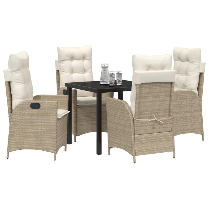 Have Spisebordssæt med pude 5 pcs Beige polyrattan