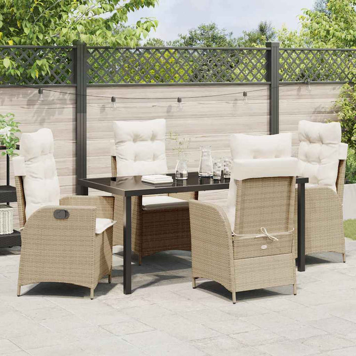 Have Spisebordssæt med pude 5 pcs Beige polyrattan