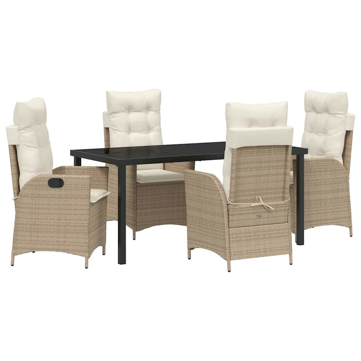 Have Spisebordssæt med pude 5 pcs Beige polyrattan