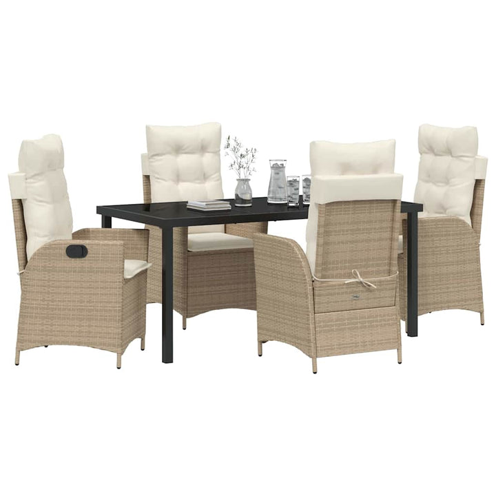 Have Spisebordssæt med pude 5 pcs Beige polyrattan
