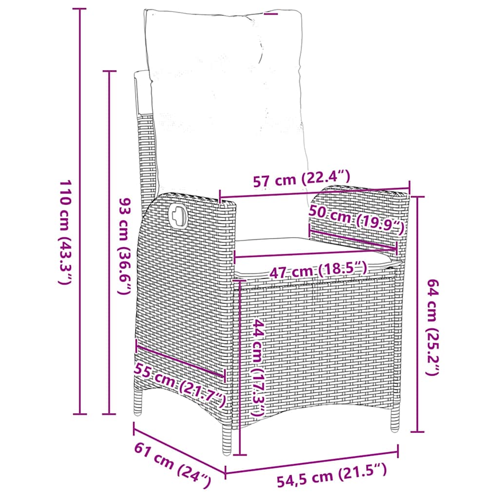 Have Spisebordssæt med pude 5 pcs Beige polyrattan