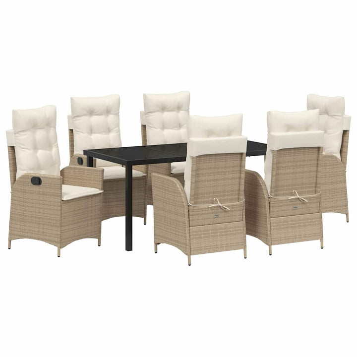 Have Spisebordssæt med pude 7 pcs Beige polyrattan