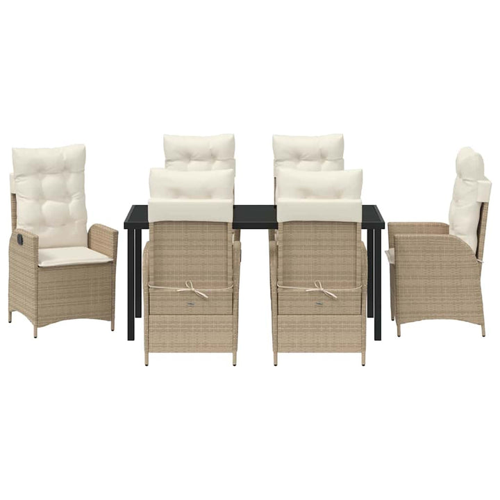 Have Spisebordssæt med pude 7 pcs Beige polyrattan