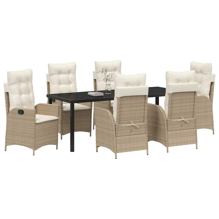 Have Spisebordssæt med pude 7 pcs Beige polyrattan
