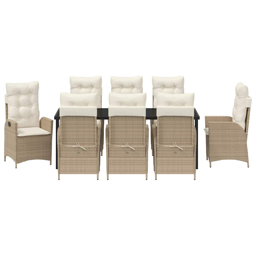Have Spisebordssæt med pude 9 pcs Beige polyrattan