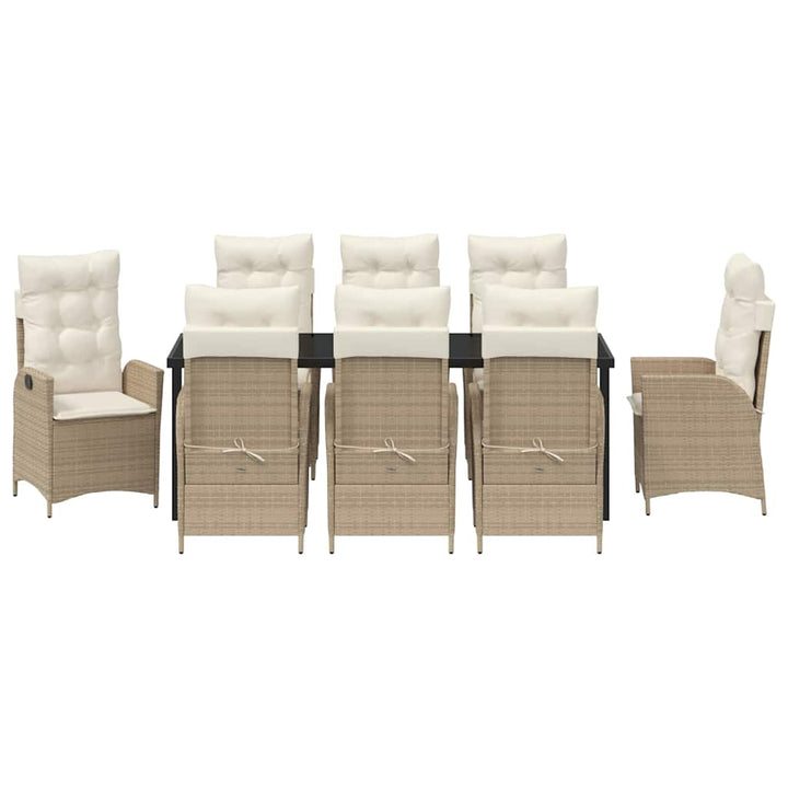 Have Spisebordssæt med pude 9 pcs Beige polyrattan