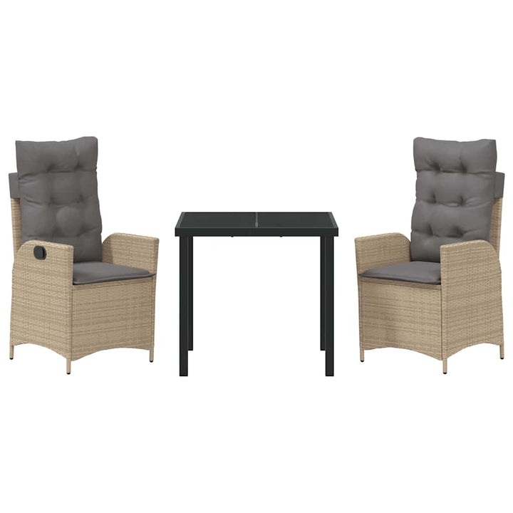 Have Spisebordssæt med pude 3 pcs Beige polyrattan