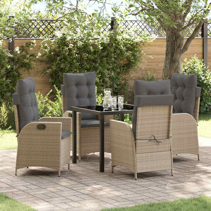 Have Spisebordssæt med pude 5 pcs Beige polyrattan