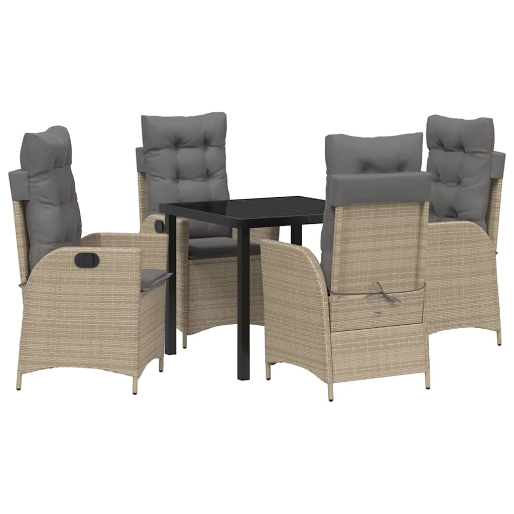 Have Spisebordssæt med pude 5 pcs Beige polyrattan