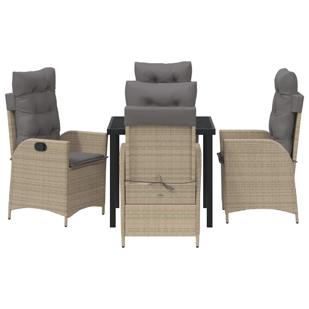 Have Spisebordssæt med pude 5 pcs Beige polyrattan
