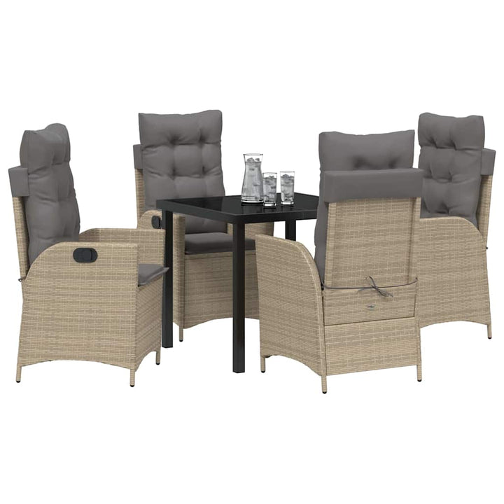 Have Spisebordssæt med pude 5 pcs Beige polyrattan