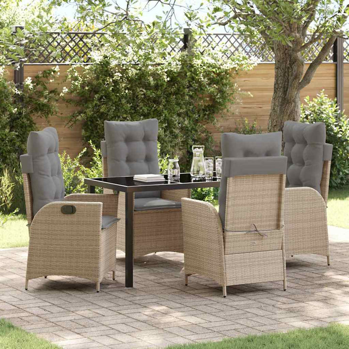Have Spisebordssæt med pude 5 pcs Beige polyrattan