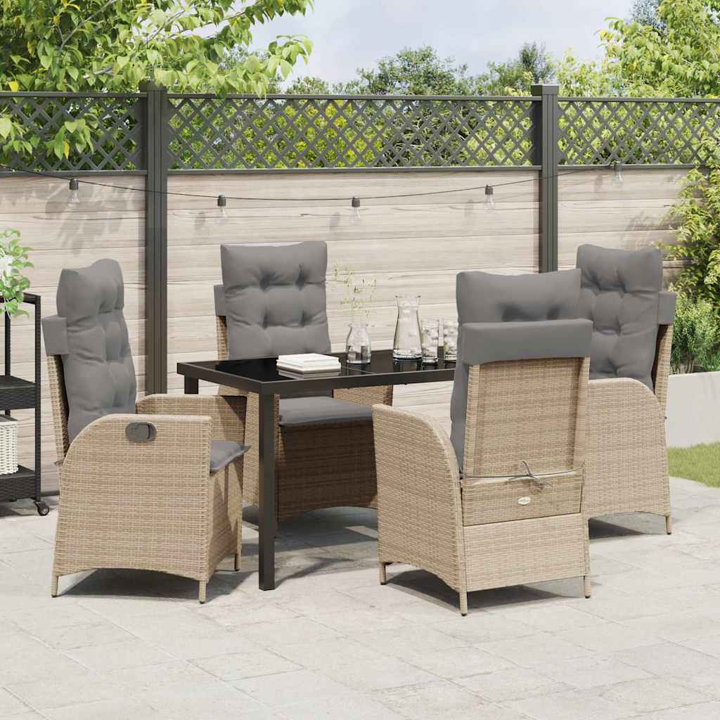 Have Spisebordssæt med pude 5 pcs Beige polyrattan