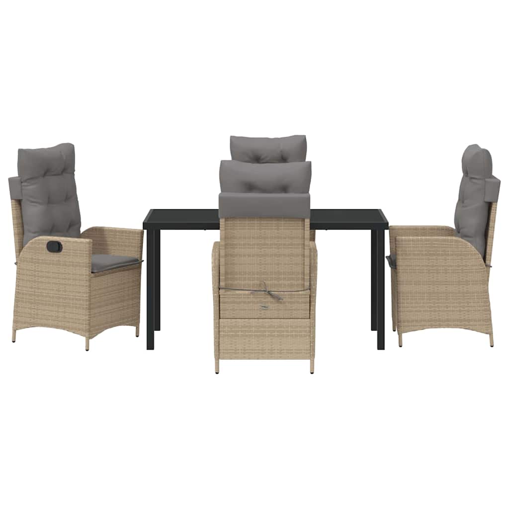Have Spisebordssæt med pude 5 pcs Beige polyrattan