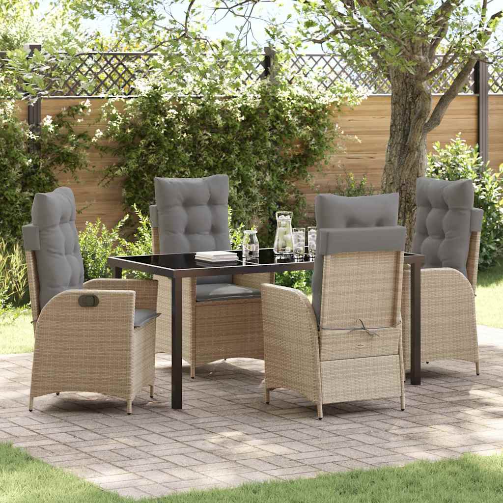 Have Spisebordssæt med pude 5 pcs Beige polyrattan