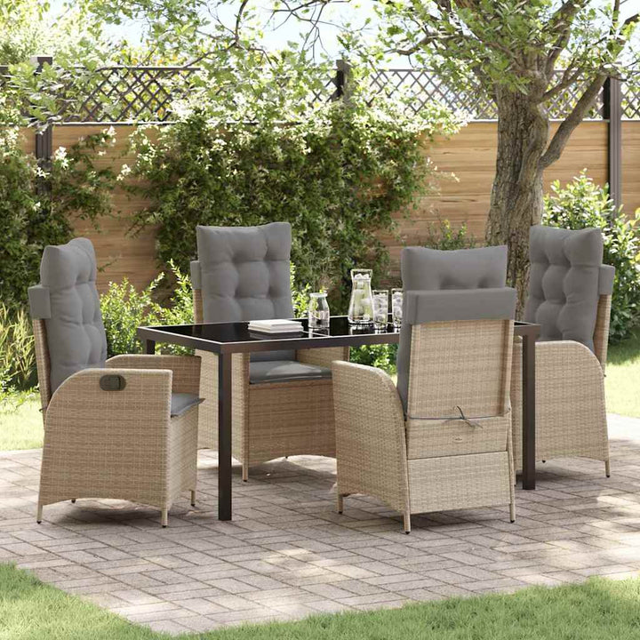 Have Spisebordssæt med pude 5 pcs Beige polyrattan