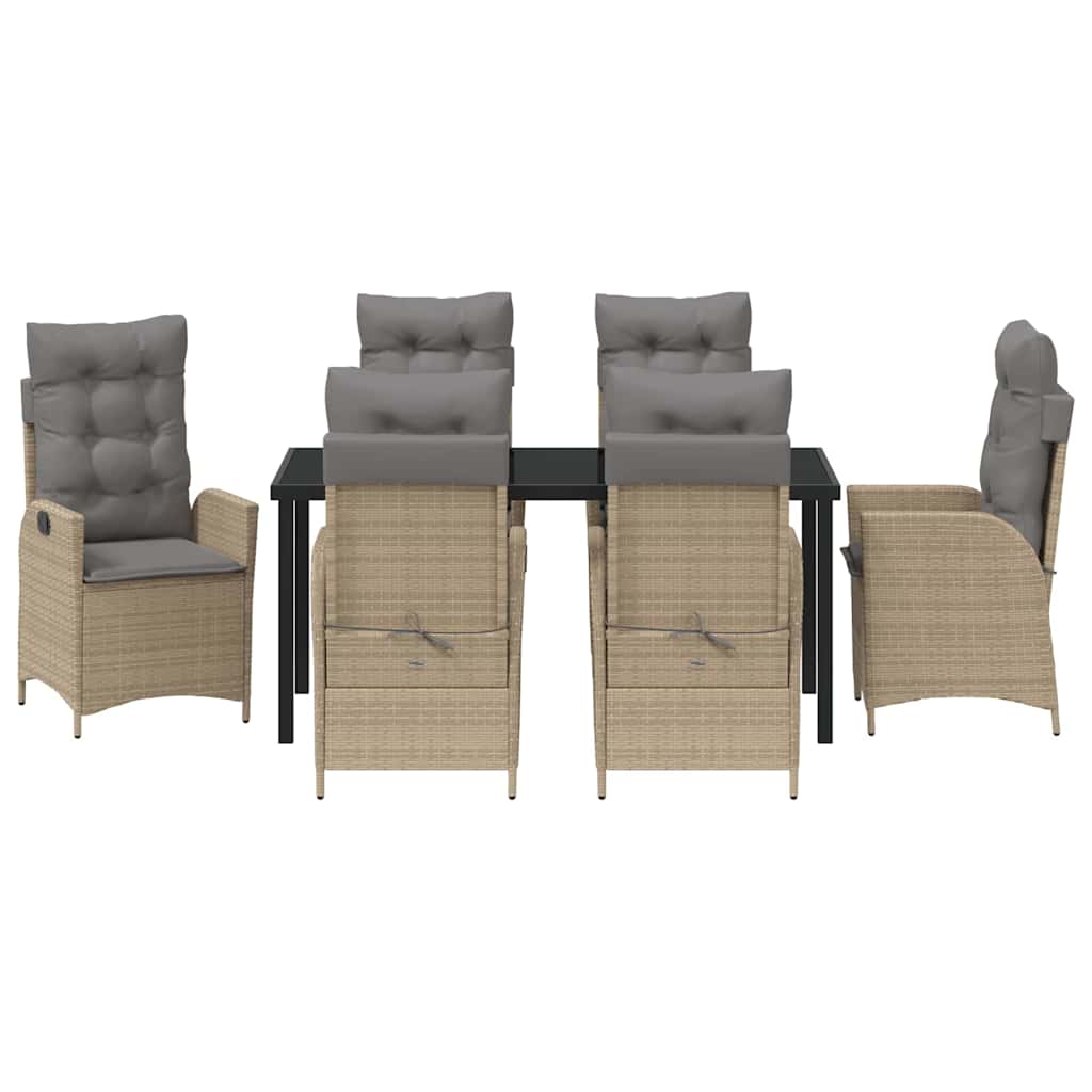 Have Spisebordssæt med pude 7 pcs Beige polyrattan