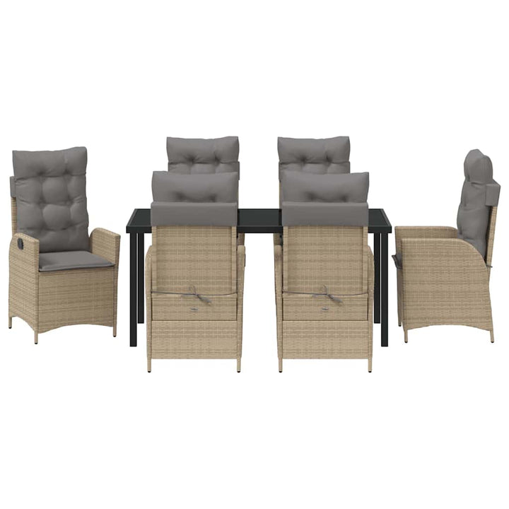 Have Spisebordssæt med pude 7 pcs Beige polyrattan