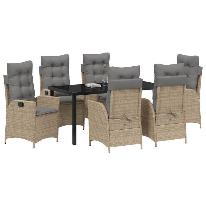 Have Spisebordssæt med pude 7 pcs Beige polyrattan