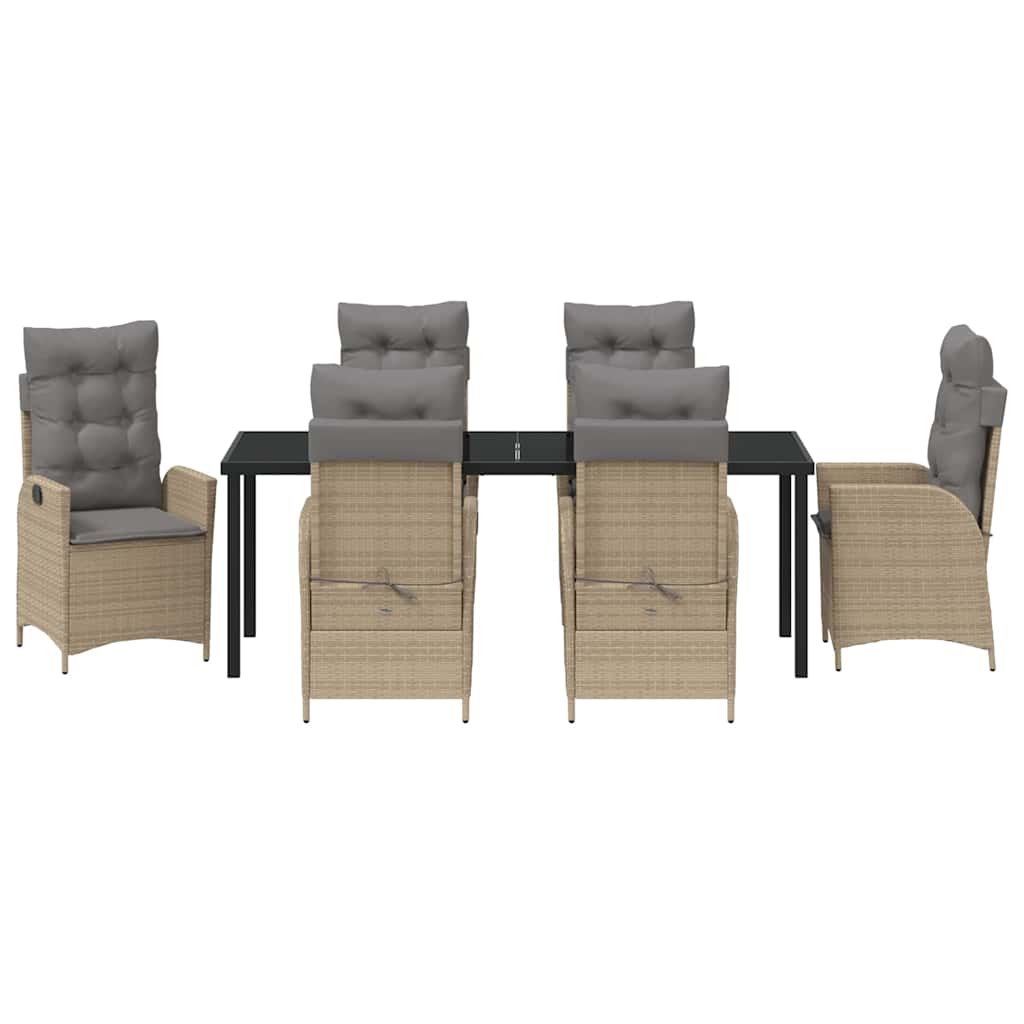 Have Spisebordssæt med pude 7 pcs Beige polyrattan