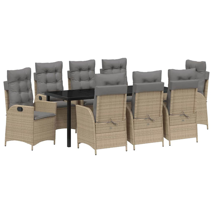 Have Spisebordssæt med pude 9 pcs Beige polyrattan