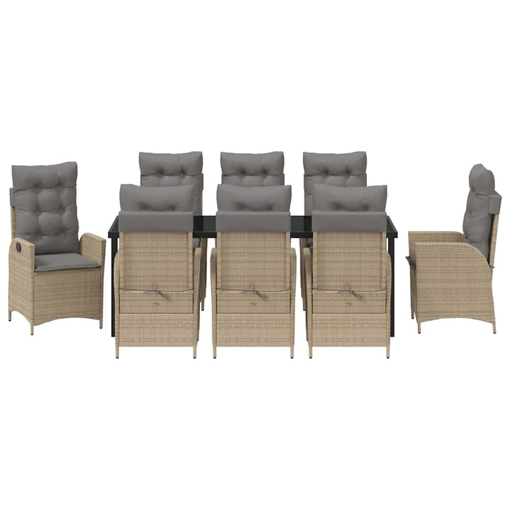 Have Spisebordssæt med pude 9 pcs Beige polyrattan