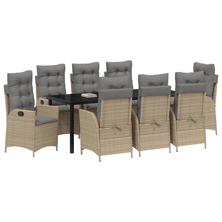 Have Spisebordssæt med pude 9 pcs Beige polyrattan