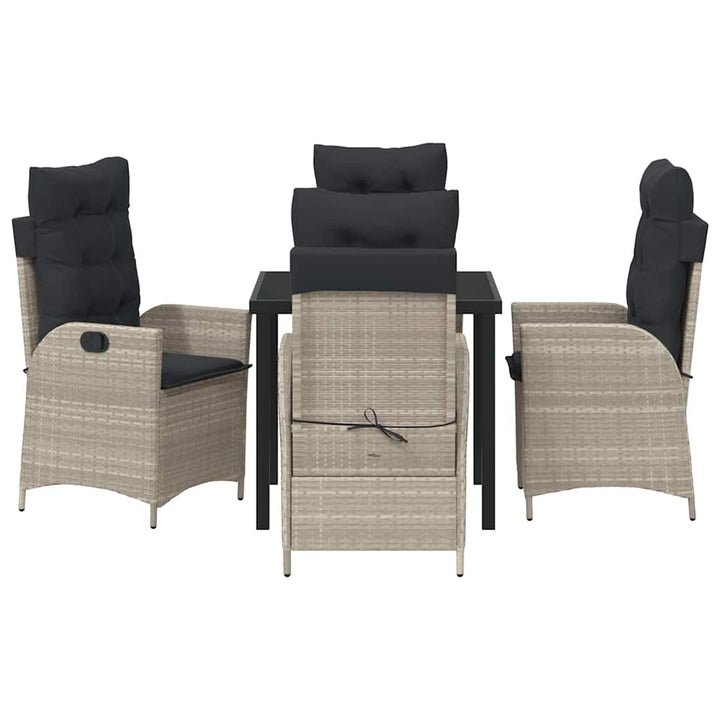Have Spisebordssæt med pude 5 pcs Lysegrå polyrattan