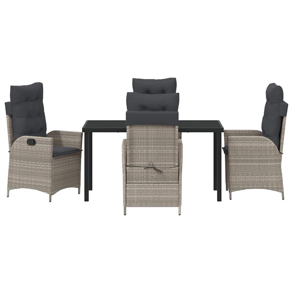 Have Spisebordssæt med pude 5 pcs Lysegrå polyrattan