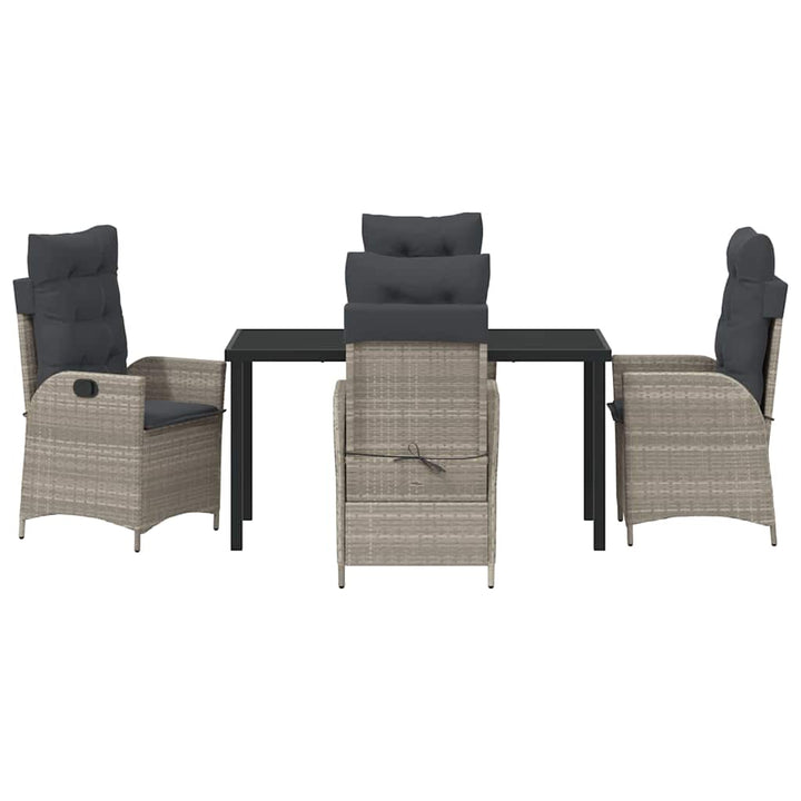 Have Spisebordssæt med pude 5 pcs Lysegrå polyrattan