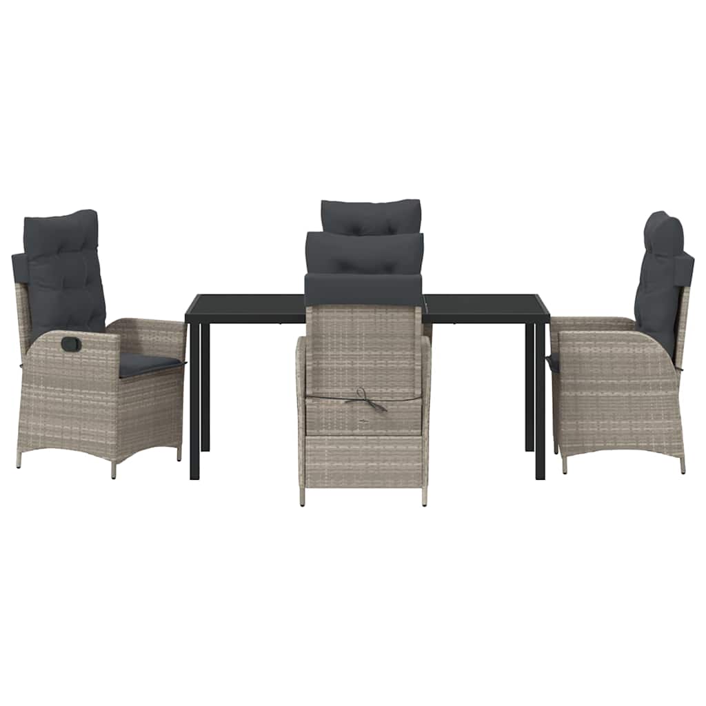 Have Spisebordssæt med pude 5 pcs Lysegrå polyrattan
