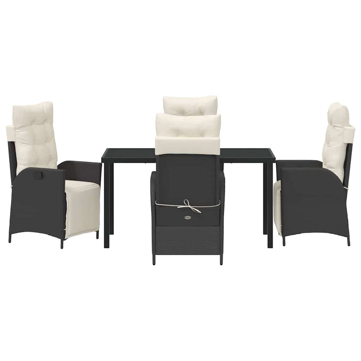 Have Spisebordssæt med pude 5 pcs Sort polyrattan