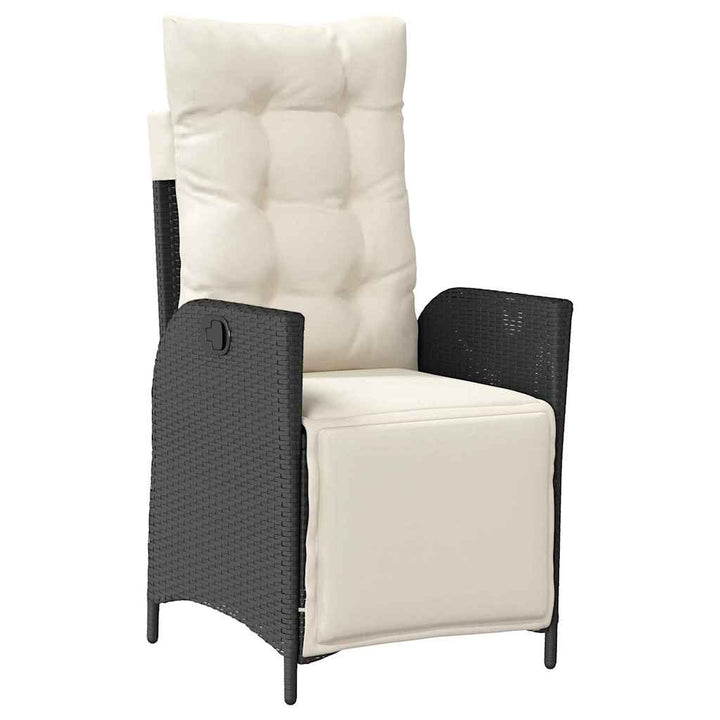 Have Spisebordssæt med pude 5 pcs Sort polyrattan