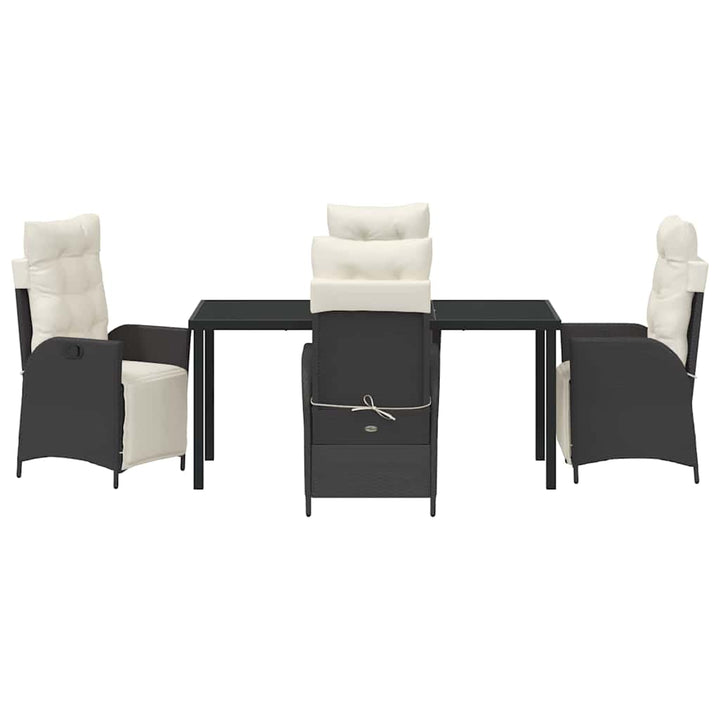 Have Spisebordssæt med pude 5 pcs Sort polyrattan