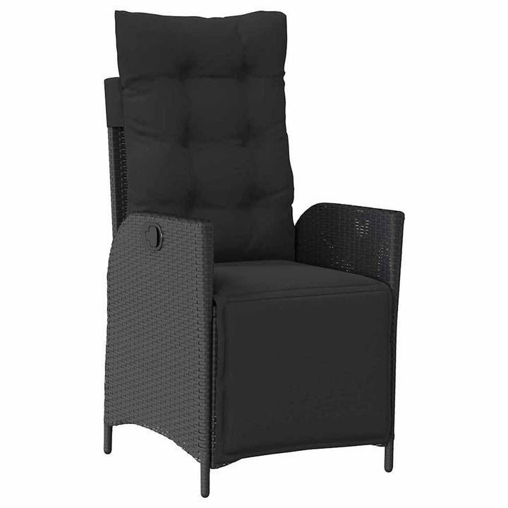 Have Spisebordssæt med pude 3 pcs Sort polyrattan